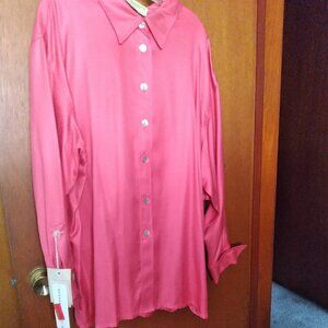 All Silk Pant Suit New with Tags Branka Klarige 3 X Deep Fushia Pink